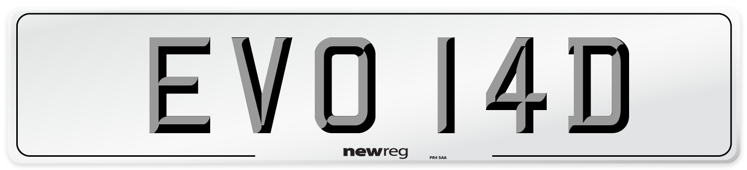EVO 14D Number Plate from New Reg